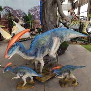 Figura de dinosaurio de tamaño real para decoración <span class=keywords><strong>Jurassic</strong></span> <span class=keywords><strong>World</strong></span>, estatua de <span class=keywords><strong>Dinosaurios</strong></span> animatrónicos, sombrilla con 2 bebés <span class=keywords><strong>pequeños</strong></span> - Product Image 3