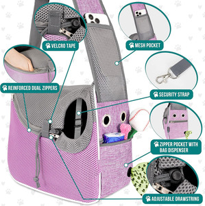 Free sample Pet <b>Dog</b> <b>Backpack</b> Sling <b>Carrier</b> Breathable Mesh Travel Safe Sling Bag <b>Carrier</b> for <b>Dogs</b> Cats - Product Image 6