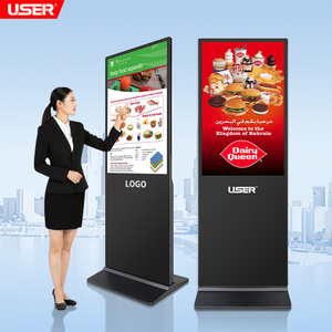 Afficheur numérique LCD sur pied FHD de 43, 49, <span class=keywords><strong>55</strong></span> et 65 pouces, kiosque publicitaire, écran tactile avec WiFi/USB/CMS - Product Image 1
