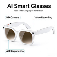 Lunettes de traduction IA 25+ langues Traducteur en temps réel Assistant vocal intégré ChatGPT Lunettes de soleil audio intelligentes