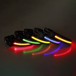Kalung Hewan Peliharaan LED Bercahaya USB Isi Ulang Anti-Hilang Menyala di Malam Hari untuk Kucing & Anjing Semua Musim - Product Image 1
