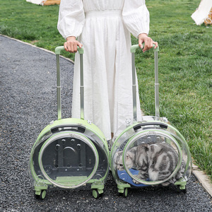 Mochila Transparente de Lujo para Mascotas, Aprobada por Aerolíneas, con Ruedas y Cierre de Cremallera |   Transportín con Ruedas Transpirable para Perros/Gatos, para Viajes - Product Image 6