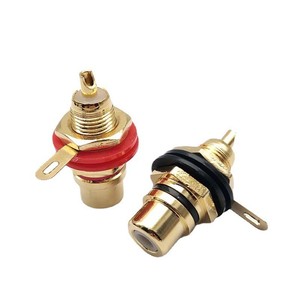 Adaptateur Audio de Terminal de haut-parleur plaqué or <span class=keywords><strong>RCA</strong></span> Phono femelle, connecteurs de prises de panneau de châssis noir et rouge - Product Image 4