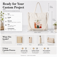 Sac fourre-tout en toile de taille moyenne avec logo personnalisé et poignée longue, impression de lettres pour lancement de marque, vente en gros d'usine OEM