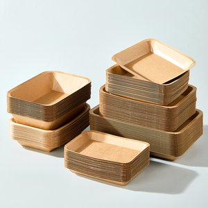 Assiettes <span class=keywords><strong>en</strong></span> papier kraft jetables pour fêtes, assiettes à dessert <span class=keywords><strong>en</strong></span> papier kraft pour événements et réunions - Product Image 3
