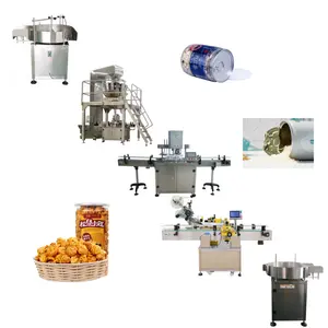 automatic jar bottle cans filler sealing labeling line granule sewing machines for small businesses