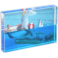 Cadre photo liquide acrylique personnalisé à bulles flottantes, effet océan/plage, décoration intérieure, cadeau