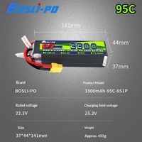 Batterie Lipo pour Drone BosLipo P7, Batterie au Lithium Rechargeable pour Modèles d'Avions, 95C 2200/3300/5000/5600mAH, Grande Capacité