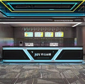 Mostrador de Recepción Redondo con Acabado Pintado, Diseño Creativo en Arco, Mostrador para Vestíbulo de Empresa, Barra de Servicio para Salón de Belleza, Personalizado - Product Image 6