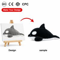 Peluche personnalisée d'animaux marins, nouveau design, jouet en peluche mignon et doux pour enfant, fabricant de peluches, vente en gros de jouets en peluche