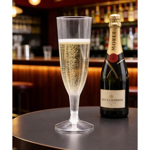 Premium Transparent 140ml GPPS Elegant Disposable Champagne Flute with Tall Stem for Wedding Party Celebration - Product Image 3