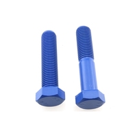 Baut Hexagonal Baja Karbon 8.8 Kekuatan Tinggi Grosir dengan Lapisan PTFE DIN933 Din931 Set Mur Hexagonal