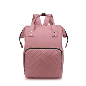 <b>Black</b> Geometric Quilted <b>Backpack</b> With Detachable Shoulder Straps <b>Waterproof</b> Polyester Daily Use Women's Softback Bag - Product Image 4