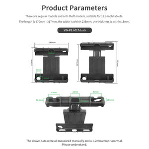 VINmounts Car <b>Tablet</b> Mount Holder for 12.9 Inch iPad Adjustable Auto <b>Stand</b> GPS Mobile Device Heavy Duty Clamp VIN-PBJ-017 - Product Image 2