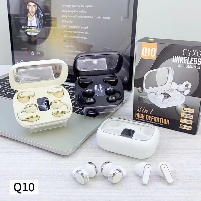 BT 5.4 Q10 Couple Dual Two Pairs Audifonos Headset Earbuds Long Battery Life Double Tws Earbuds for Gaming and Sports Travel