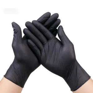 Gants de travail jetables 9 pouces 4.5g noir nitrile doigt chanvre guantes de nitrilo trabajo gants de travail gants en nitrile noir