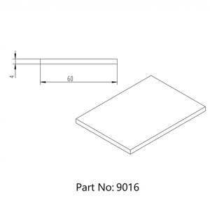 Perfil de Aluminio 9016 Plano 60*4, Materia Prima, Perfil de Aluminio con Ranura en T, de Proveedor Chino - Product Image 2