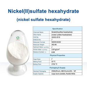 Sulfate de nickel II hexahydraté <span class=keywords><strong>NISO4</strong></span>·6H2O CAS 10101-97-0 Traitement de l'eau Qualité industrielle - Product Image 2