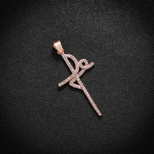 Minimalist Cross NecklaceCross Border Multi Reliable Direct Factory Quote Sandblasted Finish <b>Solid</b> Metal Construction - Product Image 5