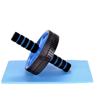 Ролик колеса Ab желтый синий полипропилен для домашнего фитнеса тренажерный зал упражнения для живота и живота с нескользящей ручкой - Product Image 2