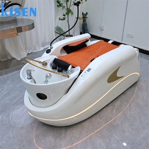 KISEN Professional Electric Massage Salon Shampoo <b>Bed</b> Barber Shop Head Therapy Water Circulation Steamer Shampoo <b>Bed</b> - Product Image 1