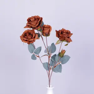 JAD Decoration Many Colors Artificial 5 Head Horn Rose for Home Party Wedding Decoration