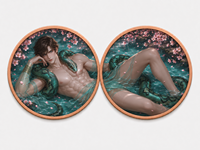 Pièce de monnaie en cuivre personnalisée 1 oz .999 en cuivre pur, pièce de monnaie anime femme homme, rondeaux de lingots imprimés UV 2D pour collection
