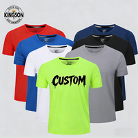 T-shirts de sport unisexe amples et vierges en gros, 100 % polyester, séchage rapide, tissu maillé respirant, 170 g, anti-humidité, couleur unie