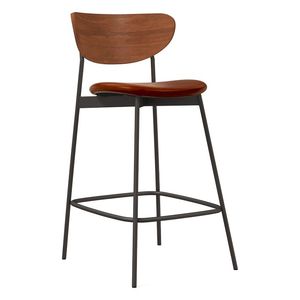 Versatile Industrial Bar <b>Stool</b> Wooden Seat Metal Back Rest Pub Style Counter Height for Outdoor Restaurant Use or Living Room - Product Image 1