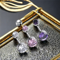 Fuxuan ASTM F136 titane Piercing bijoux fileté à l'intérieur du ventre Piercing incurvé haltère Piercing nombril anneau