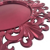 Assiettes de Présentation en Plastique Durables et Réutilisables de 13 Pouces, Motif Personnalisé de Luxe pour Mariages, Anniversaires et Dîners – Offre Spéciale