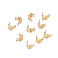 Connecteurs à calotte en acier inoxydable plaqué or 18 carats pour bijoux DIY, colliers et bracelets