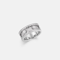 Bague plaquée or haut de gamme en moissanite couleur D, résistante au ternissement, longue durée, éclat éblouissant, design engrenage rotatif, tendance