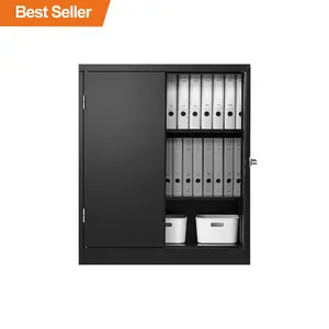 Low Short Double Swing Door Metal Steel Office Filing Cabinet Archivador 2 Adjustable Shelves Storage File Cabinet With Lock