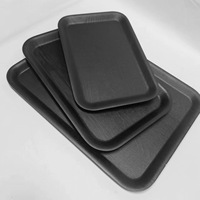 Plateau de vaisselle en bois antidérapant noir personnalisé en usine plateau de café en bois naturel servant carré thé plateau de nourriture laque pour salle de bain