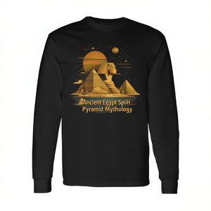 Camiseta de manga larga con mitología de la pirámide de la Esfinge del antiguo Egipto - Product Image 2