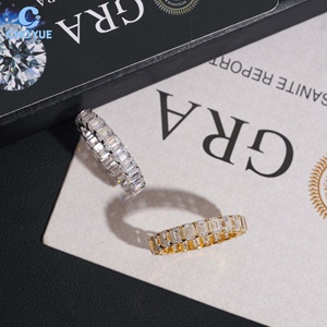 Luxury Wedding <b>Emerald</b> Moissanite Band Iced Out Solid Sterling <b>Silver</b> 925 Hip Hop Jewelry VVS Moissanite Diamond Band <b>Ring</b> - Product Image 4