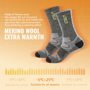 WRELS High Quality Merino Wool Socks Moisture Wicking Cushioned Thermal Sports <strong>Boot</strong> Socks Custom LOGO Hiking Merino Wool Socks - Product Image 3