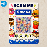 Autocollant de table numérique sans contact en acrylique personnalisé avec NFC pour menu de restaurant, avis et médias sociaux