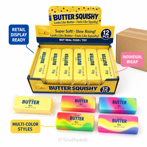 Southpeak Toy Butter Stick Squishy PU Slow Rebound Soft Feel Fidget Toy 14cm Colorful Styles Ages 3 Plus MOQ144 Wholesale WS - Product Image 5
