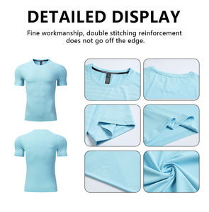 Magliette Custom Premium De compressione Poliester Tshirt Sport Quikly Dry Running a buon mercato uomo ginnastica magliette - Product Image 6