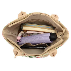 Bolso de Mano Plegable, Reutilizable, Portátil, de Gran Capacidad, Impermeable y Duradero, con Estampado Floral, de Poliéster, para Hombre y Mujer, con Cierre de Cremallera - Product Image 5