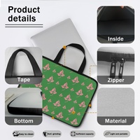 Sac pour ordinateur portable rose et vert personnalisé, sac d'ordinateur portable multi-tailles, fournitures de bureau, vente chaude à bas prix