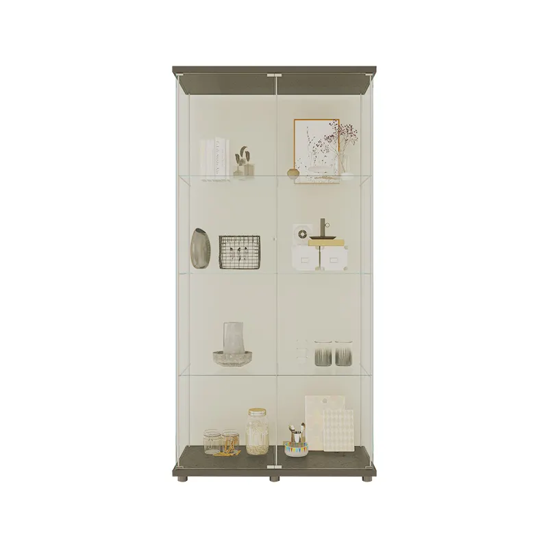 Factory Direct Sale Full Vision Glass Display Cabinet Display Glass Cabinets Glass Showcase Wine Cabinet With Lights
