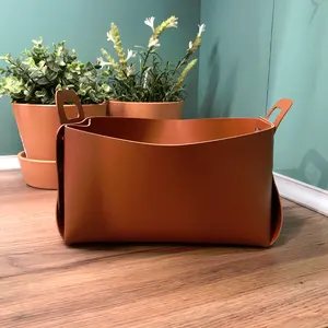 Boîte de rangement pliable en osier, panier à linge carré, avec poignées pour la maison, en Stock d'usine