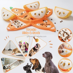 Jouet interactif pour chien en peluche Orange, jeu de <span class=keywords><strong>cache</strong></span>-<span class=keywords><strong>cache</strong></span>, puzzle tangerine, jouet sonore pour chiot - Product Image 2