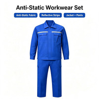 Uniformes de Trabajo Antiestáticos al por Mayor, Chaquetas y Pantalones de Trabajo Cómodos de Algodón Reflectante de Alta Visibilidad para Ingenieros y Mecánicos de Automóviles