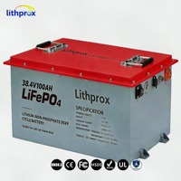 Batterie marine LiFePO4 à décharge profonde 38,4V 100Ah Grade A pour bateau, 6000 cycles, BMS intelligent Bluetooth, borne M8, CE RoHS IP67, OEM ODM