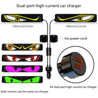 Juego de 2 Luces Ojos de Diablo para Camiones, Panel LED Flexible para Luneta Trasera de Coche, Luces de Ojos Dinámicas Personalizadas para Parabrisas de Camión