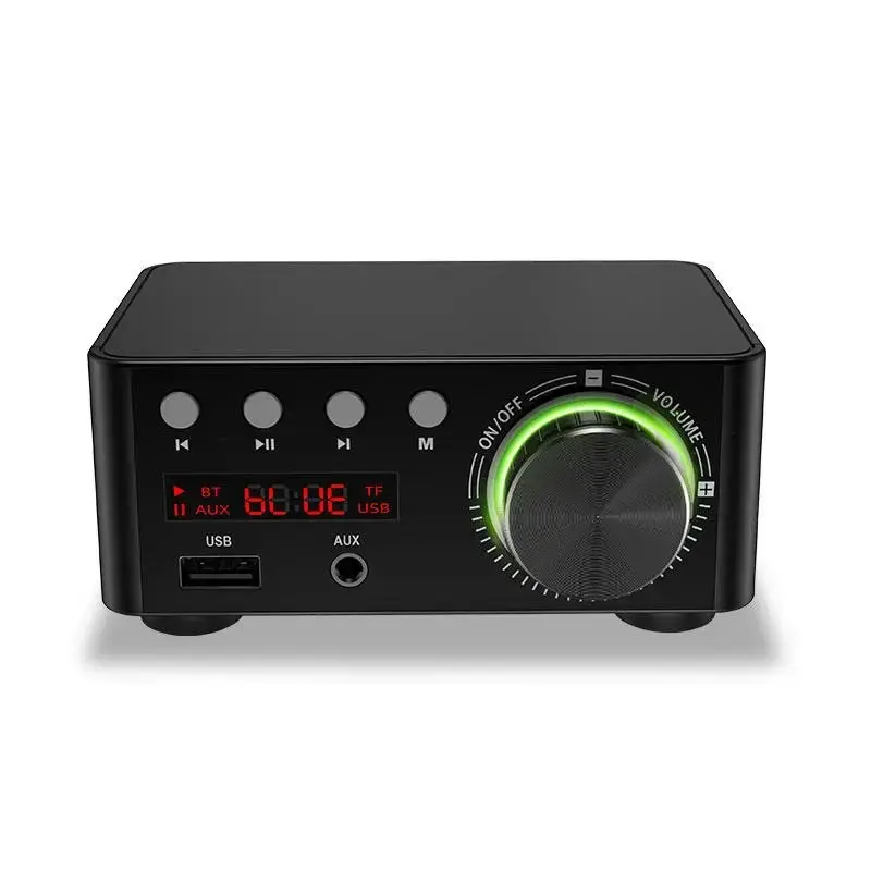 Mini Audio HiFi BT 5.0 Power Class D Amplifier Tpa3116 Digital Amp 50W*2 Home Audio Car Marine USB/AUX IN